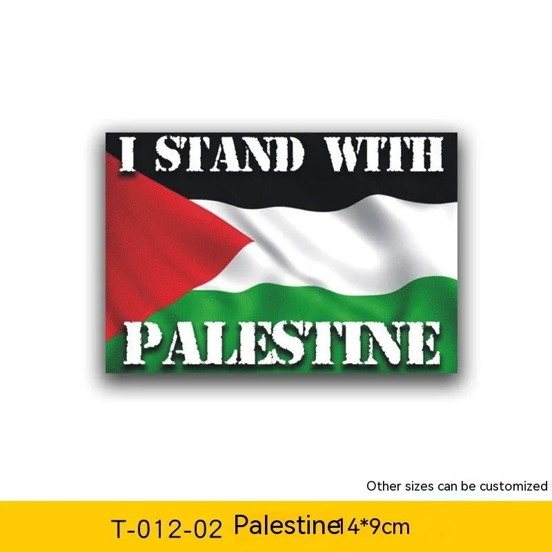 Palestinian flag vinyl car decal sticker measuring 15 by 10 centimetres
