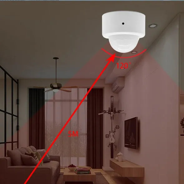 White infrared body sensor with ZigBee 3.0 wireless connectivity for home security