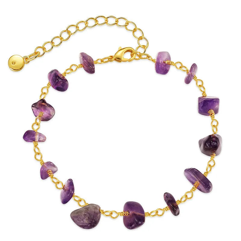 Women's irregular gravel texture bracelet with geometric styling and turquoise crystal accents on wrist