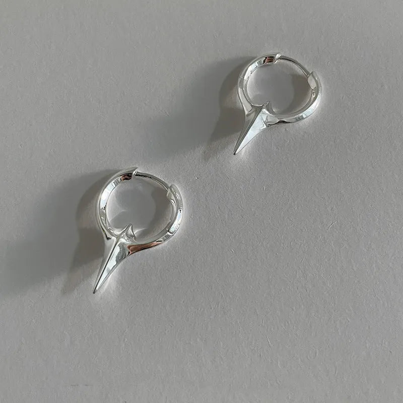 Platinum finished star geometric ear clips with copper construction for women
