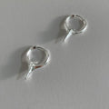 Platinum finished star geometric ear clips with copper construction for women
