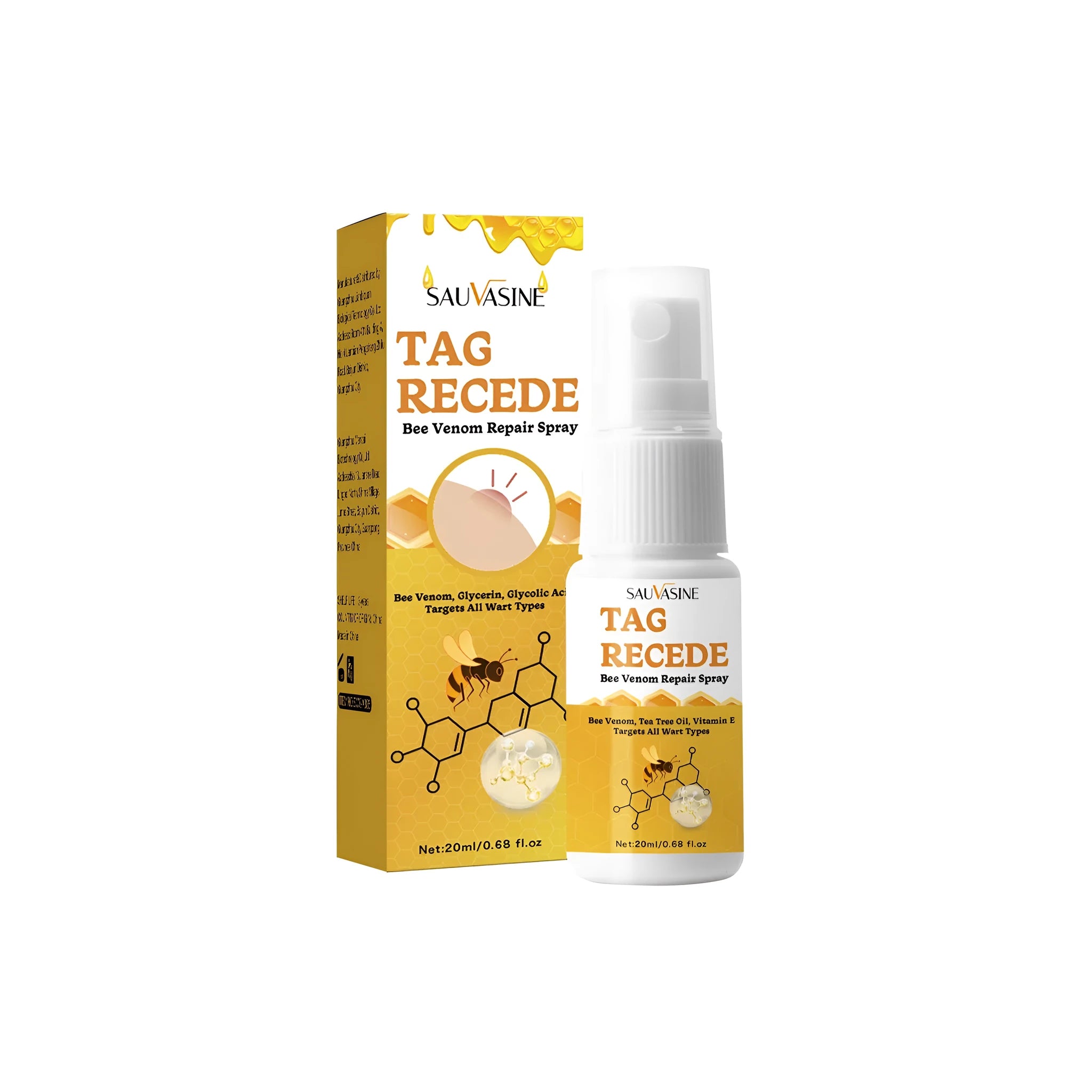 Bee wart spray skin care cream bottle, 20 ml, for flesh bumps and moles.
