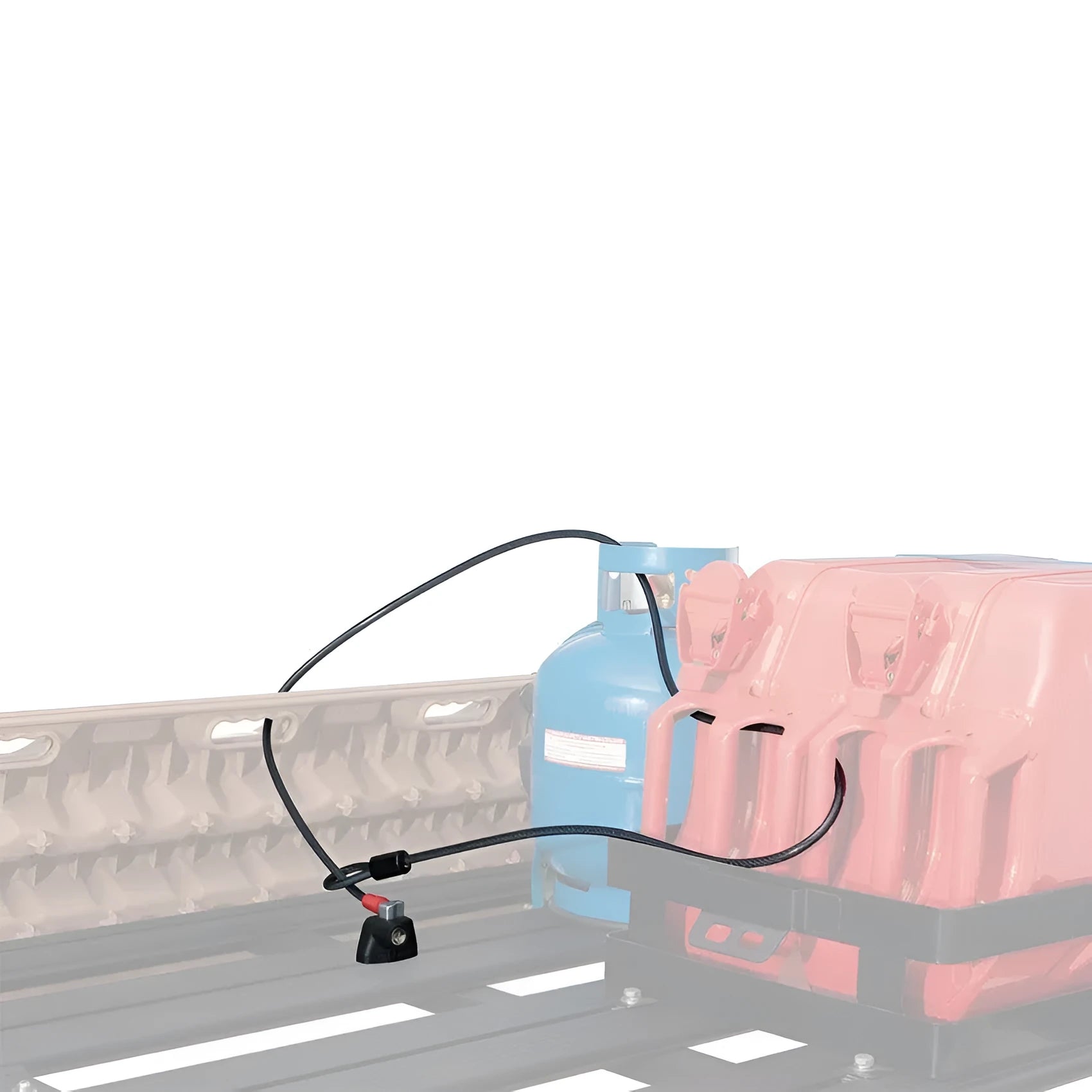 Plastic sheathed steel cable lock for roof platform security in 1200mm or 600mm lengths