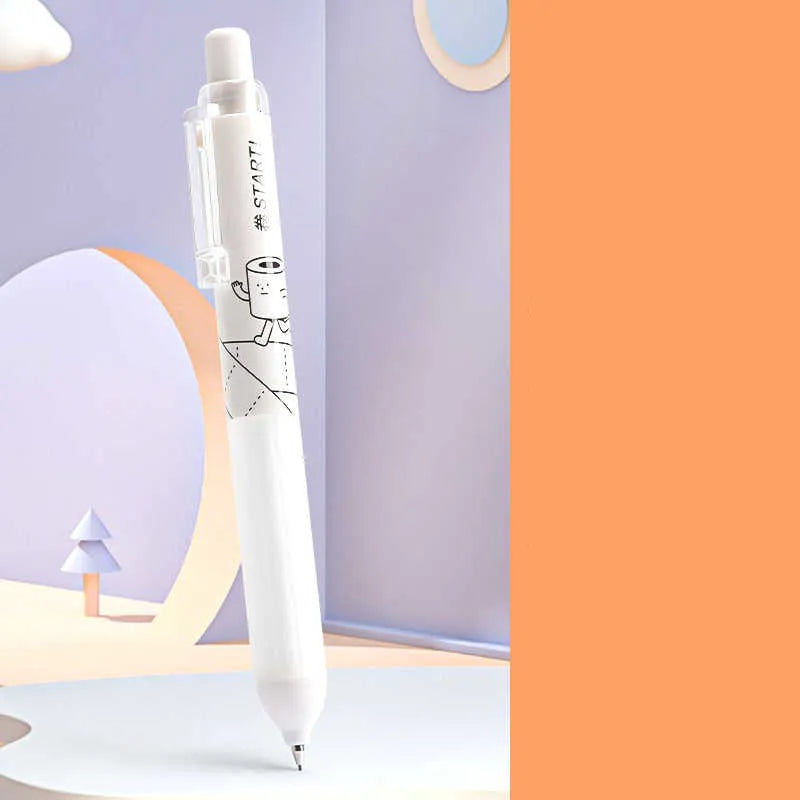 0.5mm automatic pencil with cloud grip plastic pen holder in white and black colour options