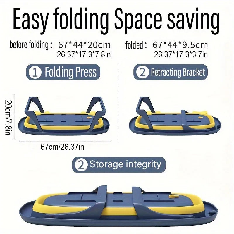 Foldable portable pet tub in blue or orange for cats and small dogs under 20 pounds