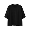 Men's loose fit cotton blend short sleeve t-shirt in black or sand grey colour