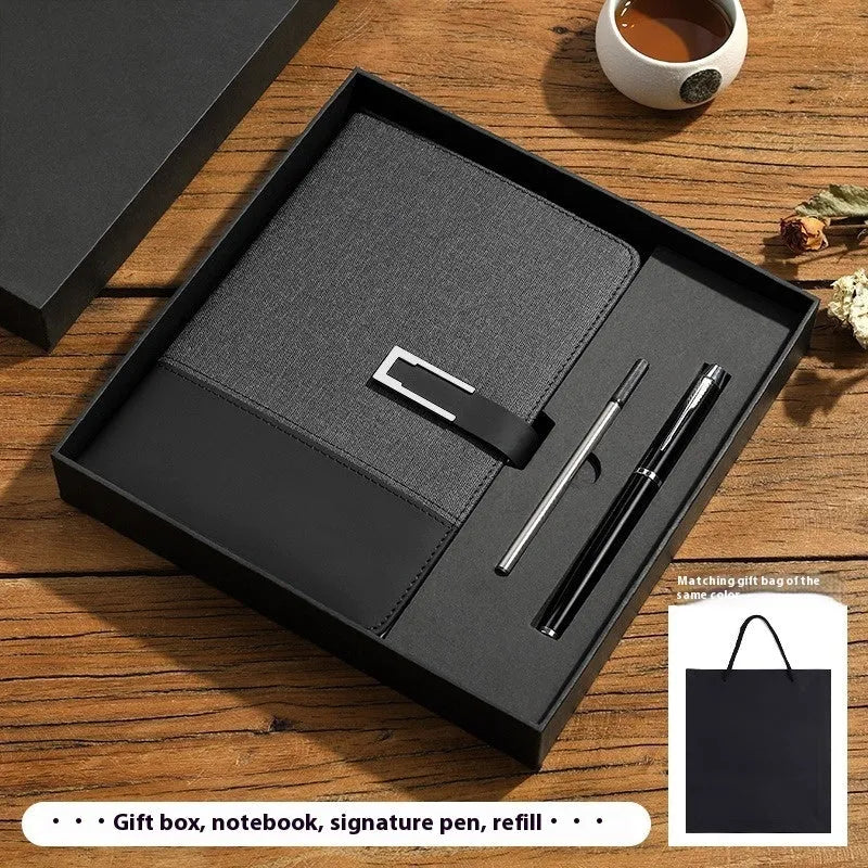 A5 soft leather business notebook in choice of colours with gift box packaging.