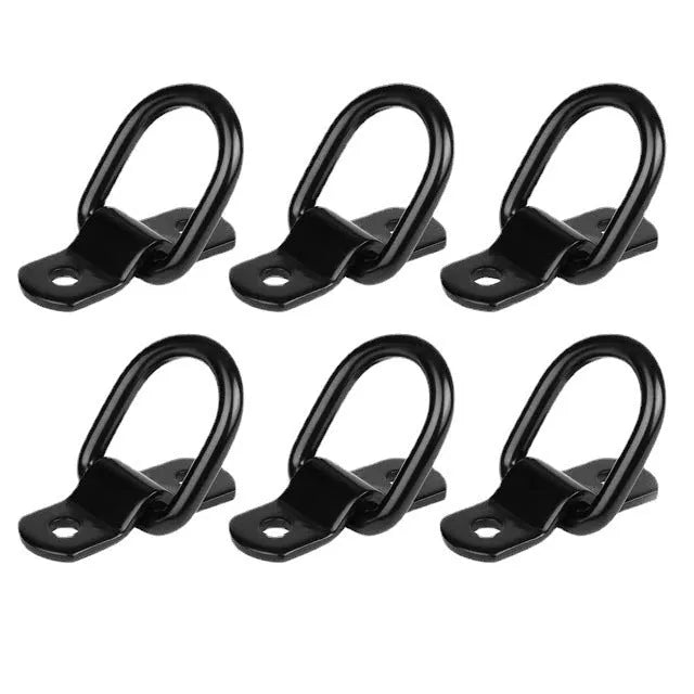 Galvanised carbon steel pull ring floor hook for trucks in black finish