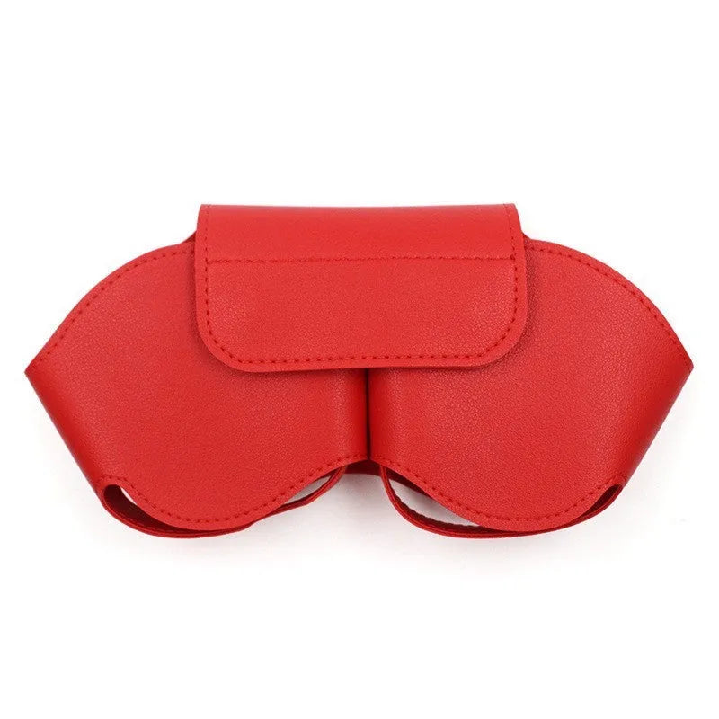 AirPods Max protective case in PU leather, shown in available colours: black, blue, green, red, white.