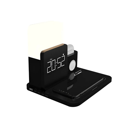 3-in-1 Qi wireless charging stand in dark green, light green, and black colour options