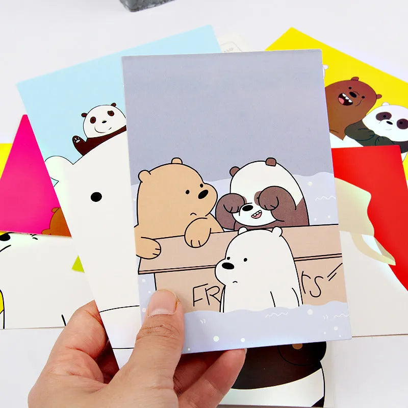 Set of nine retro Paris tower minimalist cartoon postcards in Japanese style