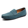 Men's Gommino casual shoes in suede leather with round toe and visible sewing lines
