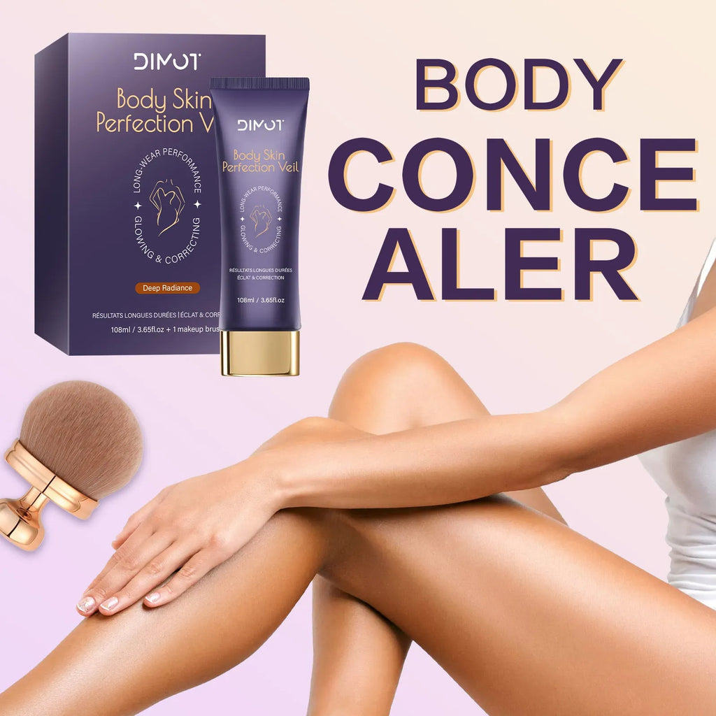 108ml waterproof body concealer cream pot with brush for tattoo and birthmark coverage in four shades