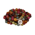 108 bead lotus bracelet in tourmaline colour with multi-layer hanging design and alloy construction