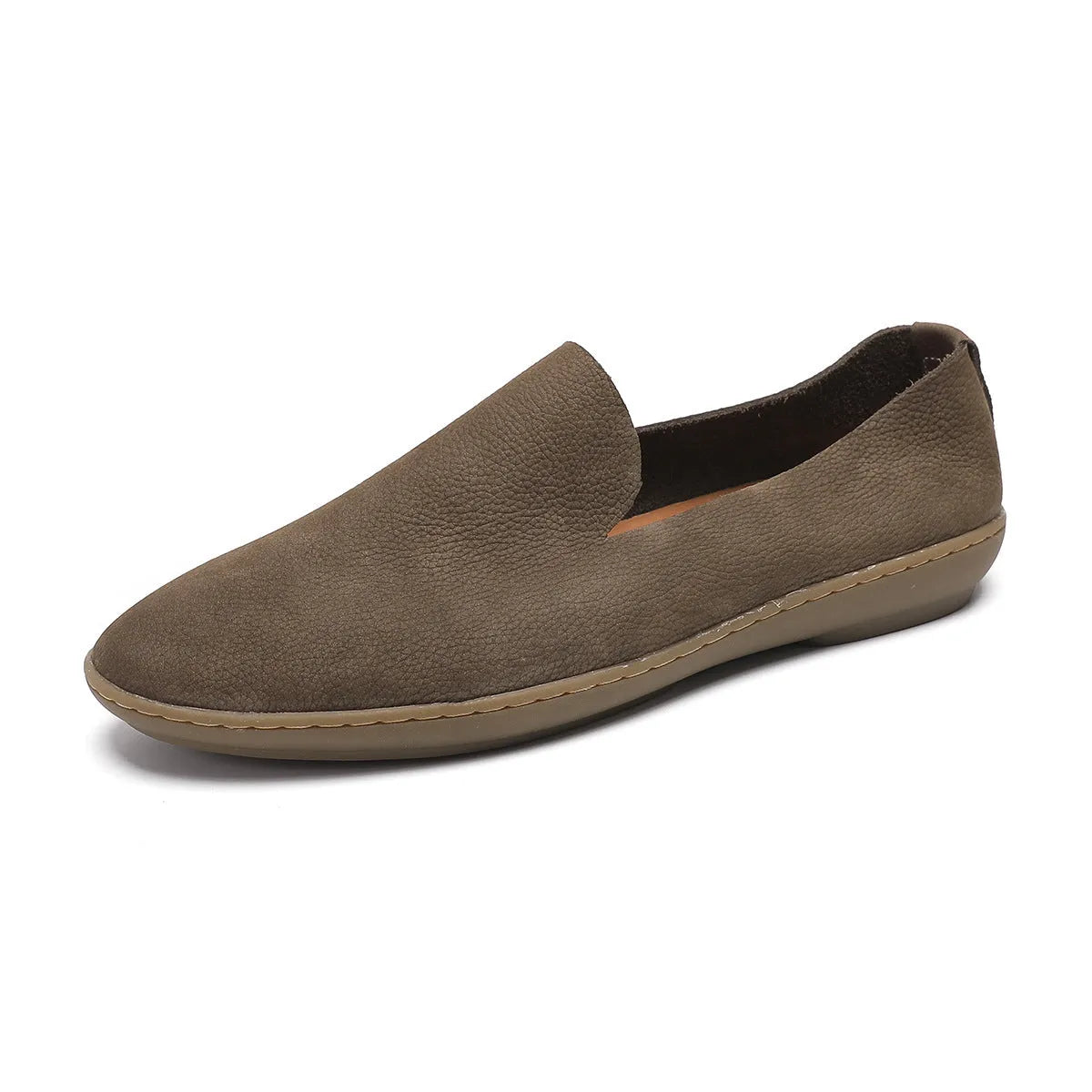 Handmade men's low-top casual shoes in cowhide leather with rubber soles