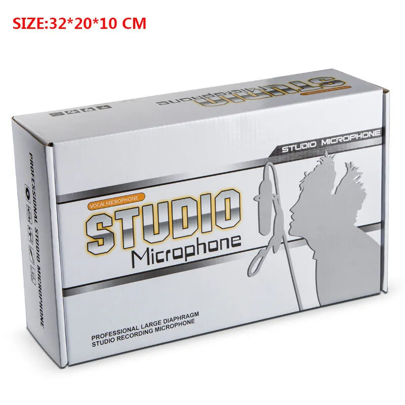 Retro-style condenser USB microphone with cardioid pattern for karaoke and live streaming.