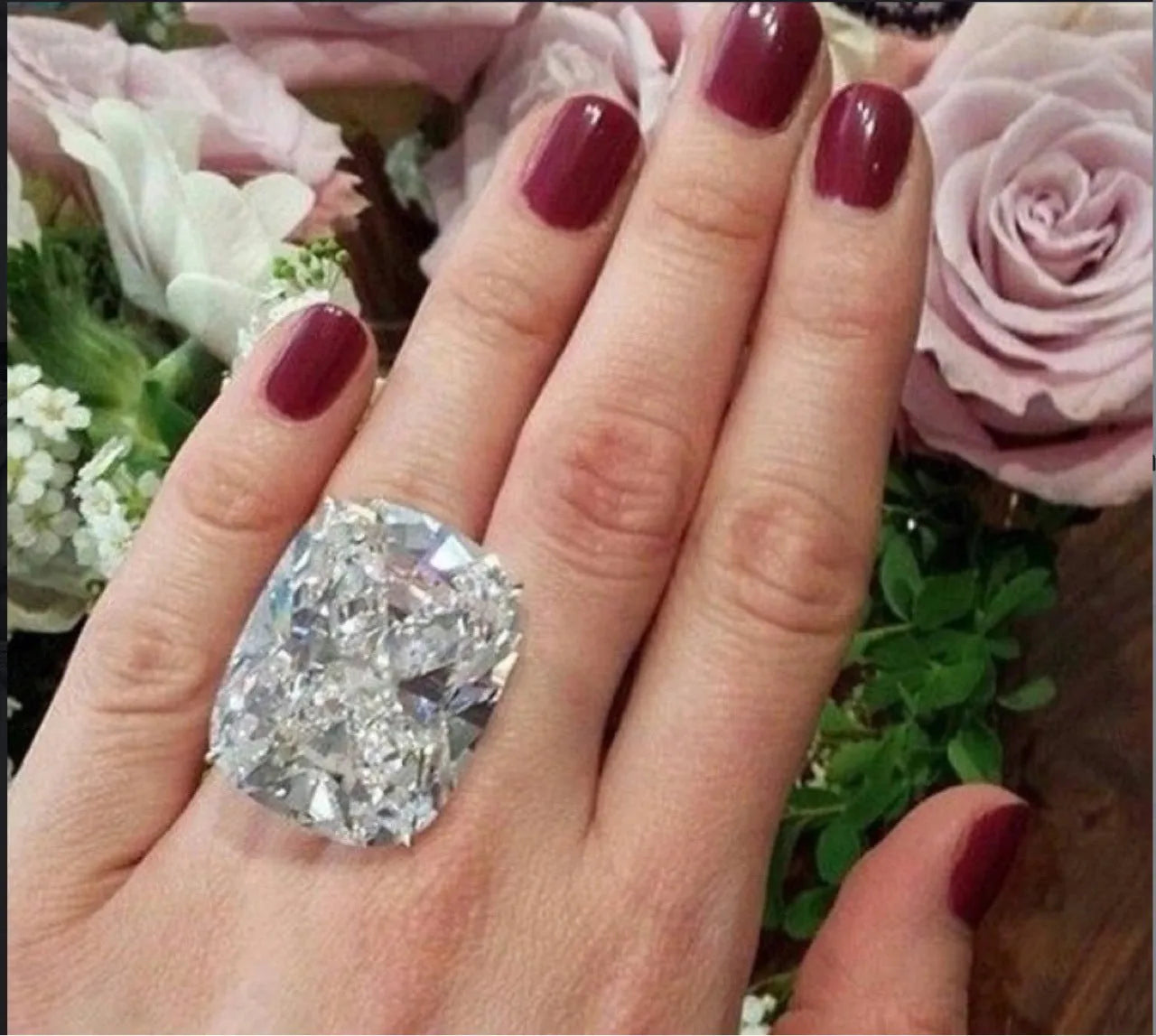 Women's white gold colour ring with simple inlaid square diamond geometric design on alloy band
