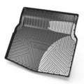 Black TPE car trunk pad with carbon fibre pattern installed in vehicle tailbox