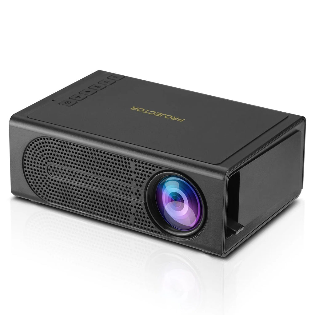 Black or white portable mini projector for wired connection to mobile phones