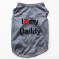 Polyester pet vest with Love Mom print in pink colour for small dogs