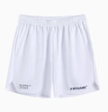 Men's fitness training shorts in black, blue, grey, or white with moisture-wicking fabric.