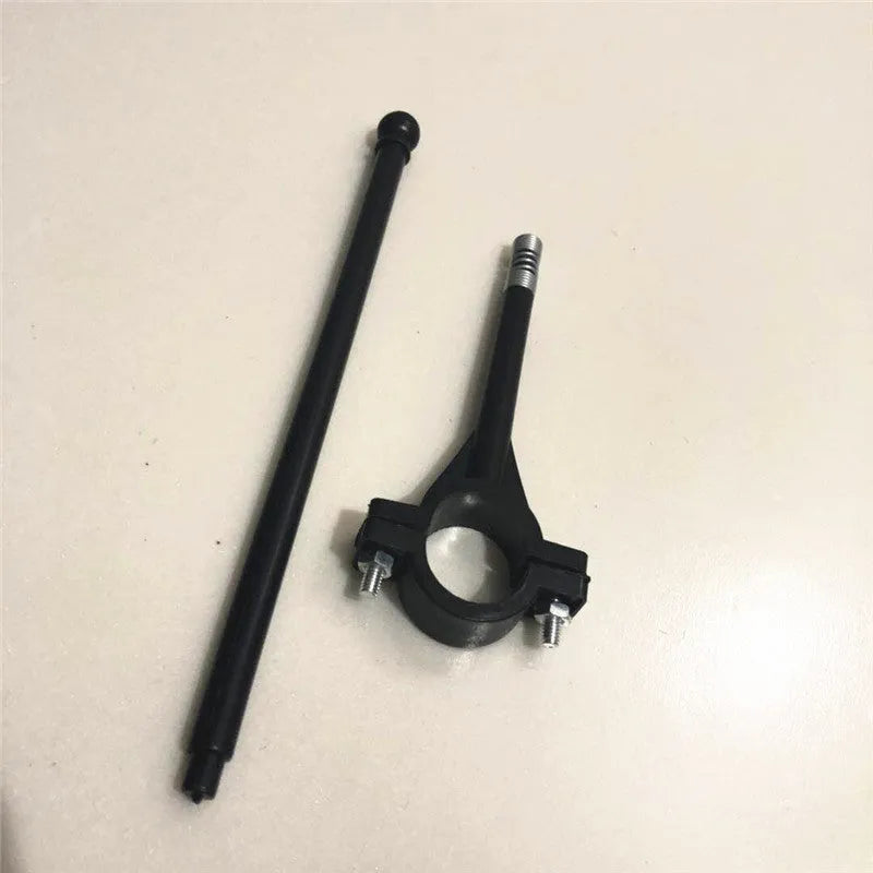 Cycling handlebar flag pole with small square polyester flag attached to plastic pole