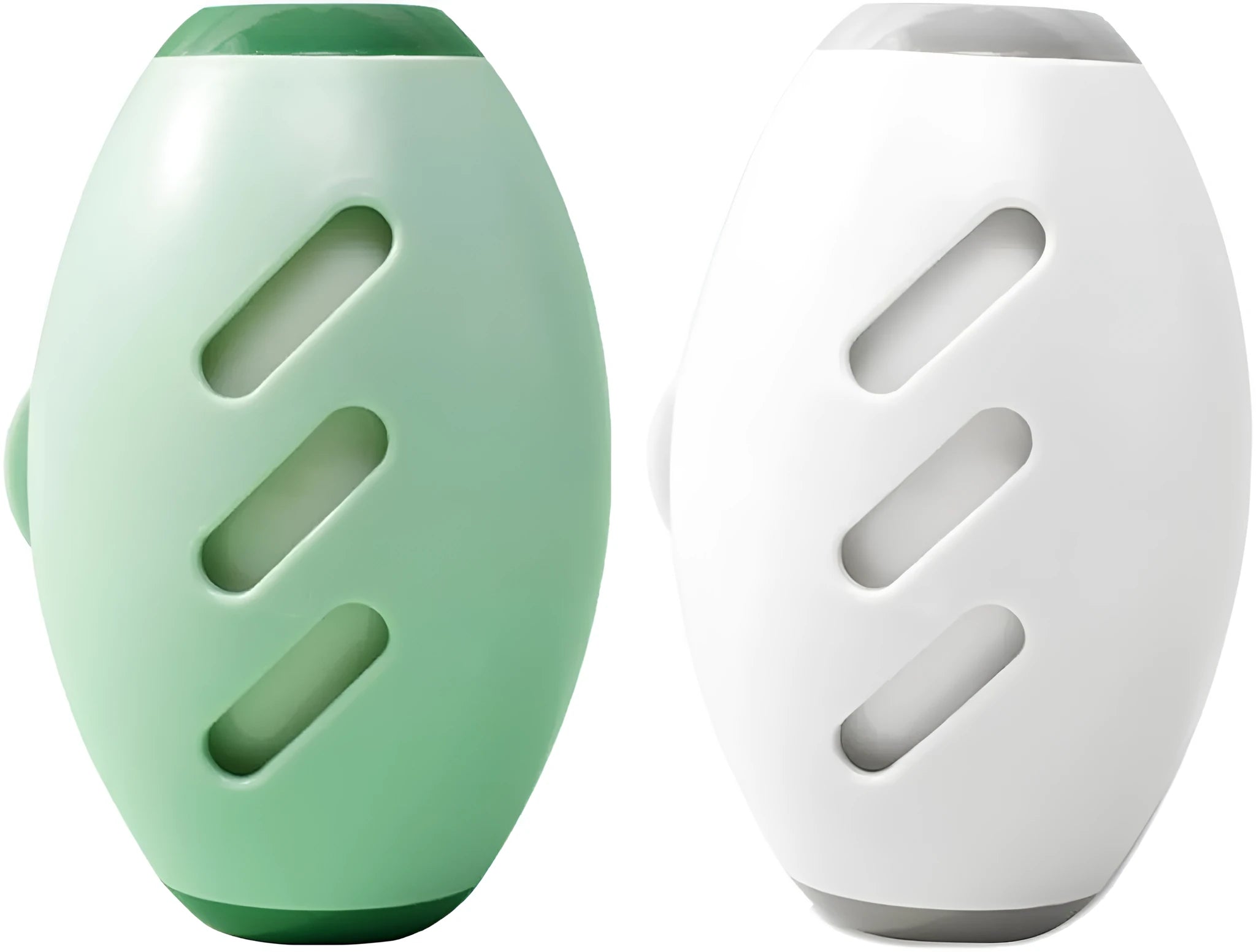 Green and white washable gel lint roller balls for pet hair removal on fabrics