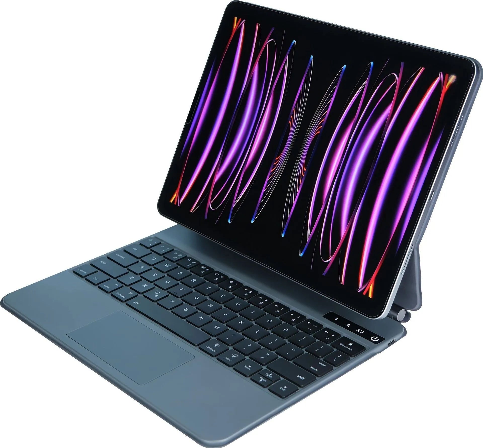 Bluetooth wireless keyboard with magnetic protective sleeve for iPad tablets in black white pink purple blue colours