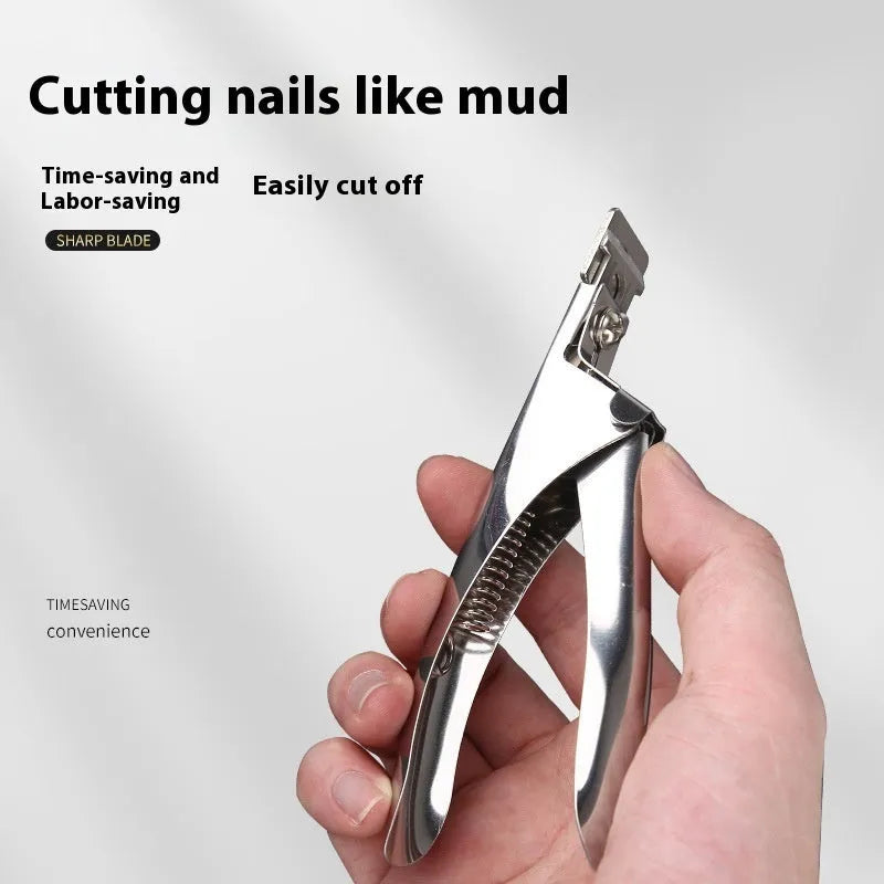 Titanium French U-shaped nail scissors with stainless steel blades in electrophoresis black finish