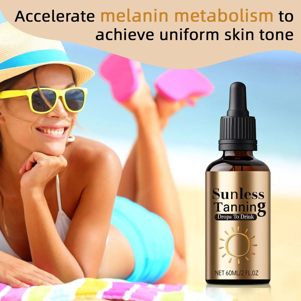 Black bottle of 60ml unisex oral aid drops for outdoor skincare