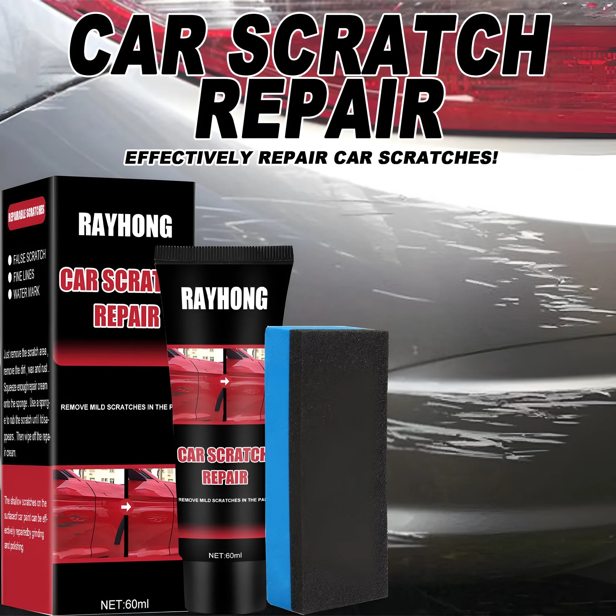60ml car scratch repair wax container for paint surface polishing and scratch removal