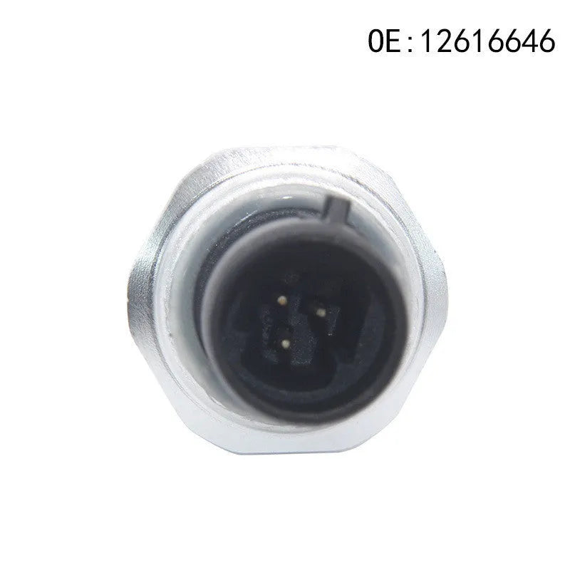Silver metal automotive fuel pressure sensor with model numbers 12616646 12677836 D1846A