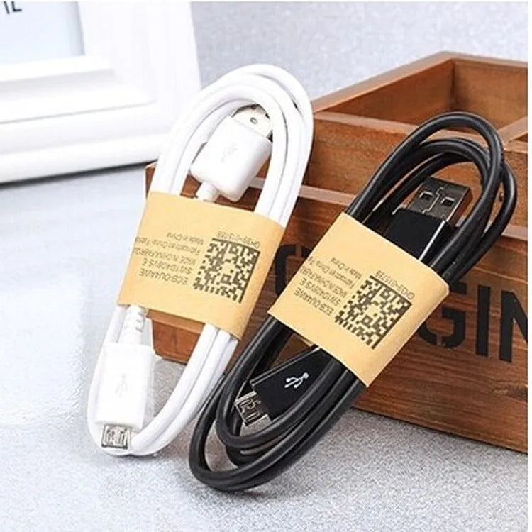 Black or white 1m Micro USB data cable for charging Android phones and tablets