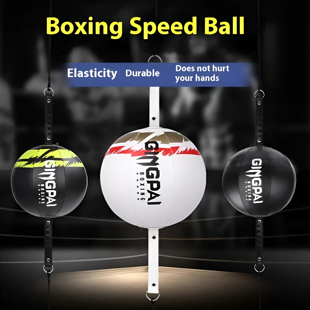 PU hanging boxing speed ball training equipment in black, black and green, or white colour options