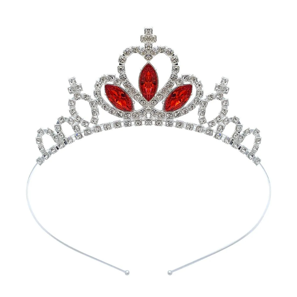 Alloy princess crown with electroplated diamond finish in gold and silver colour variations