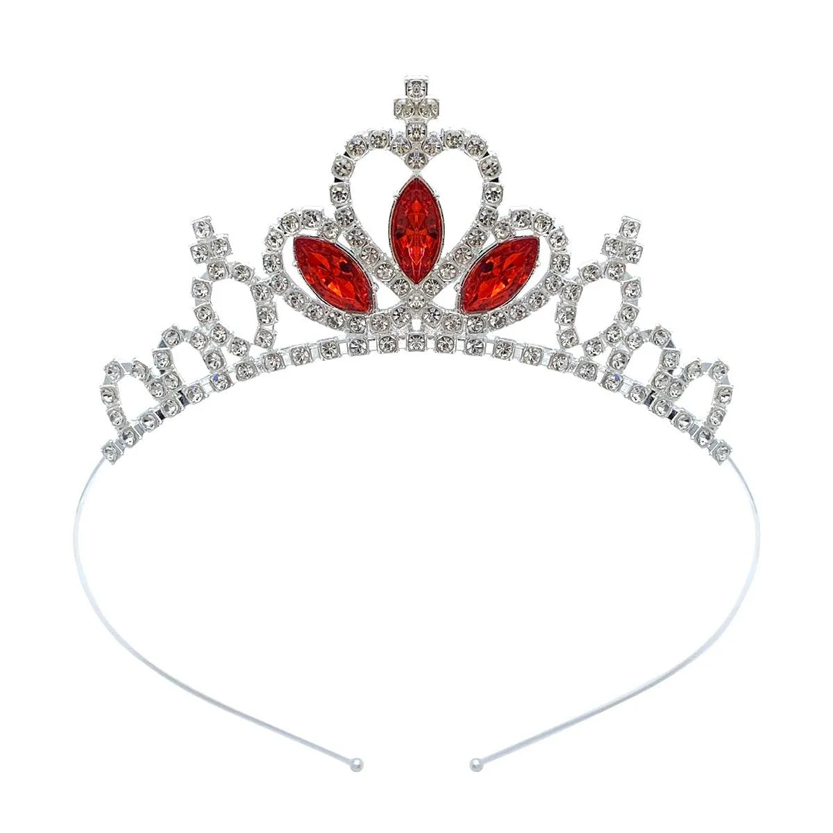 Alloy princess crown with electroplated diamond finish in gold and silver colour variations