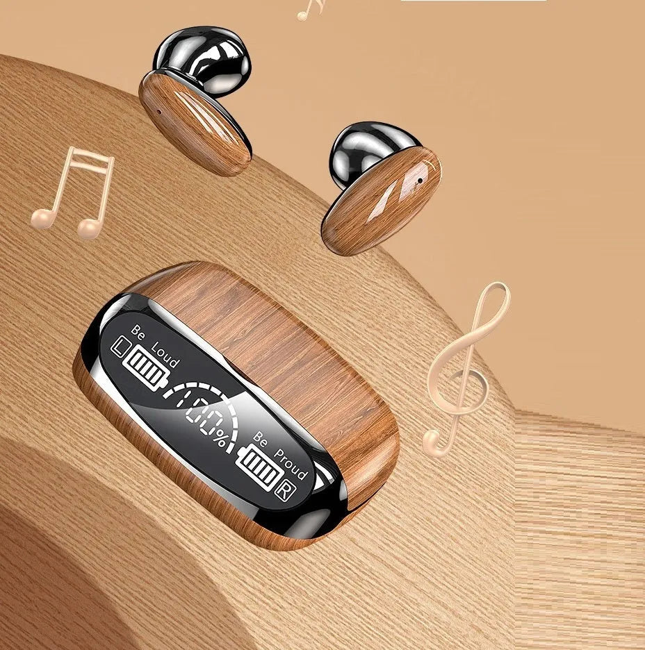M35 wood grain TWS Bluetooth wireless headset with charging cabin