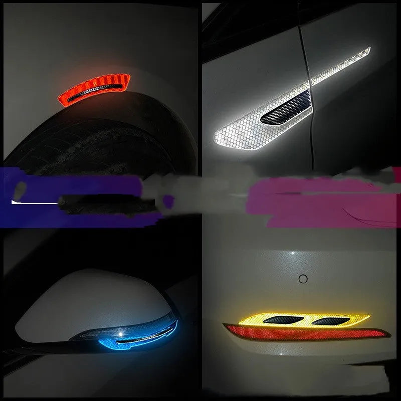 Blue reflective resin bumper strips for car wheel protection with universal fit design