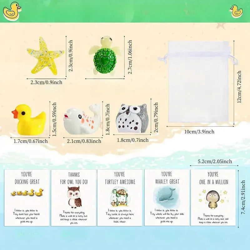 Set of resin memo cards with pun designs for office use and gift giving