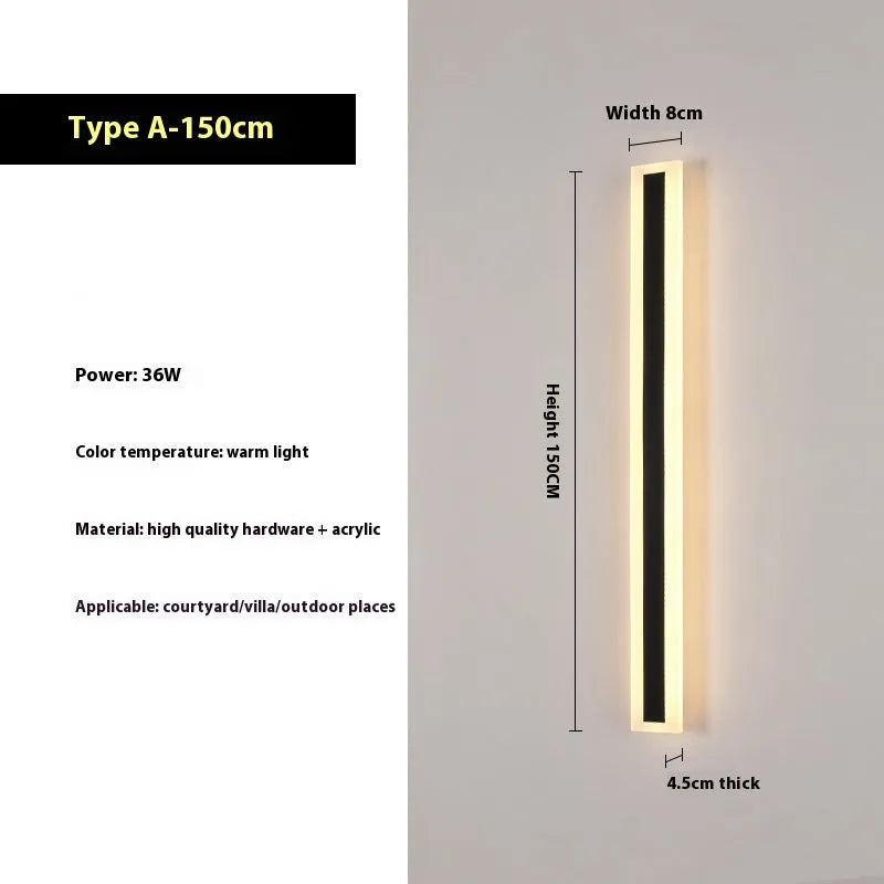 Outdoor waterproof LED straight wall lamp with wrought iron shell 150cm long