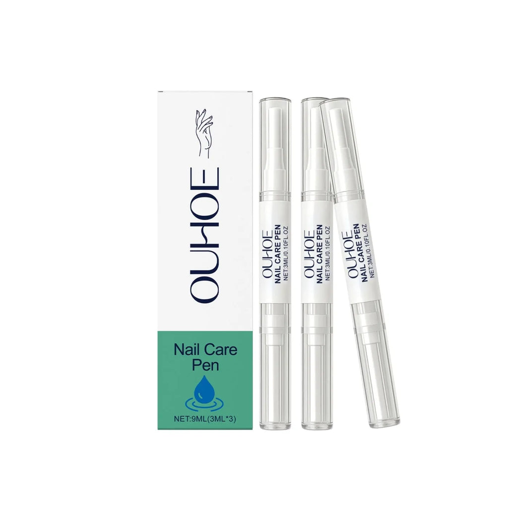 Nail care pen set with three 3ml pens featuring panthenol and allantoin formula
