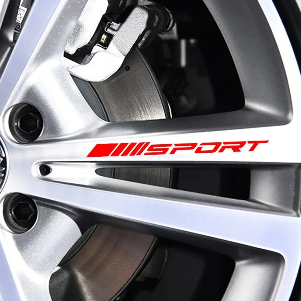 10cm car rim stickers with sport hollow design on PET material