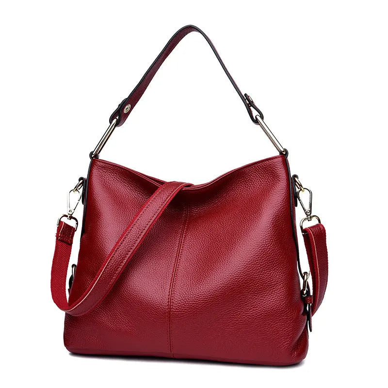 Genuine leather crossbody bag in vertical square shape with multiple internal compartments and four colour options