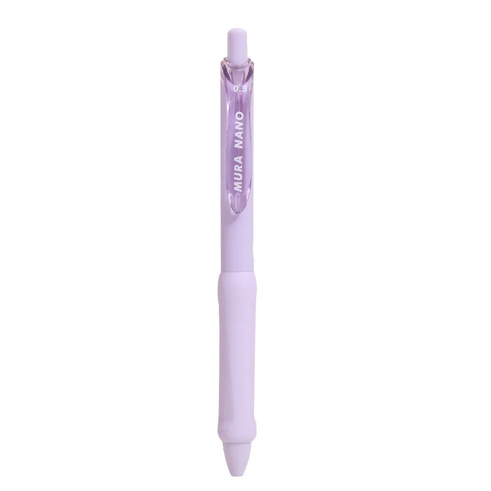 Macaron color student stationery press gel pen with 0.5mm tip in smoked brown white and powder plastic shell