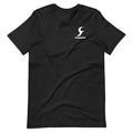 Black loose fit cotton t-shirt with round neck and short sleeves for men and women