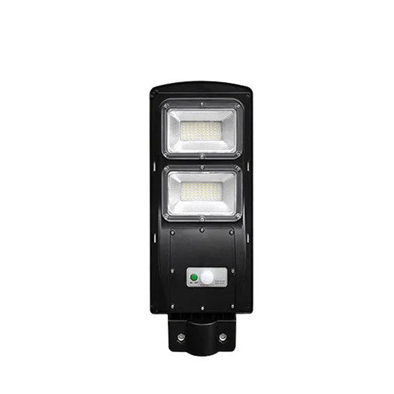 Integrated solar street light with LED illumination and remote control for outdoor household use