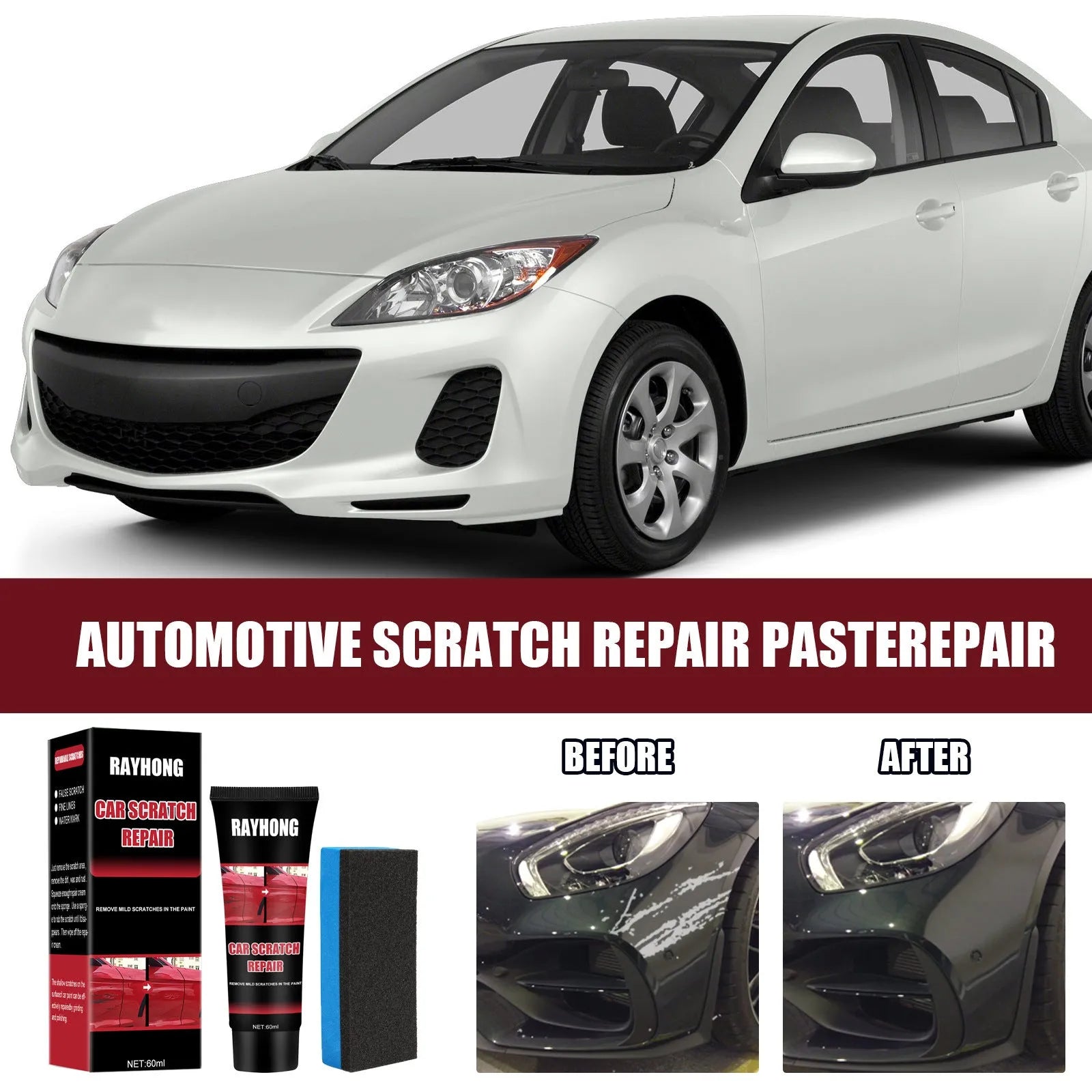 60ml car scratch repair wax container for paint surface polishing and scratch removal