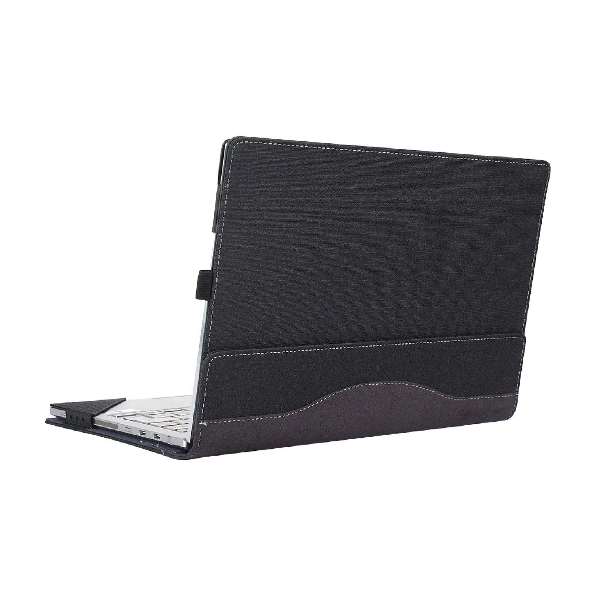 Black Chinese style imitation leather protective sleeve for Microsoft Surface Laptop 6 with bracket