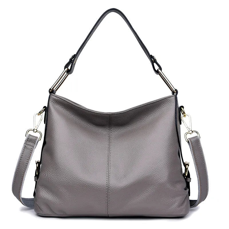 Genuine leather crossbody bag in vertical square shape with multiple internal compartments and four colour options