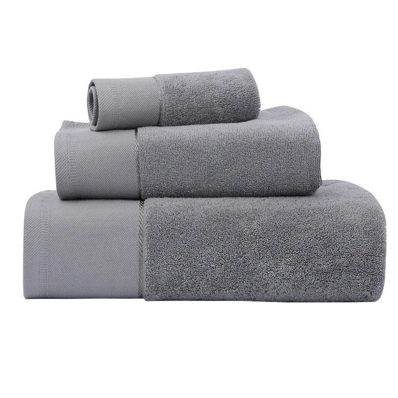 Cotton absorbent hotel bath towel 70x140cm 600g in white blue grey colours